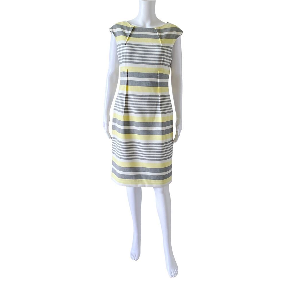 Calvin Klein Womens Size 8 Sheath Dress Striped Career Business Cap Sleeve
